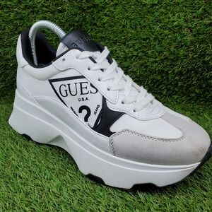 GUESS Calebb SIZE 9 Women's Chunky Platform Fashion Sneakers White Black Grey